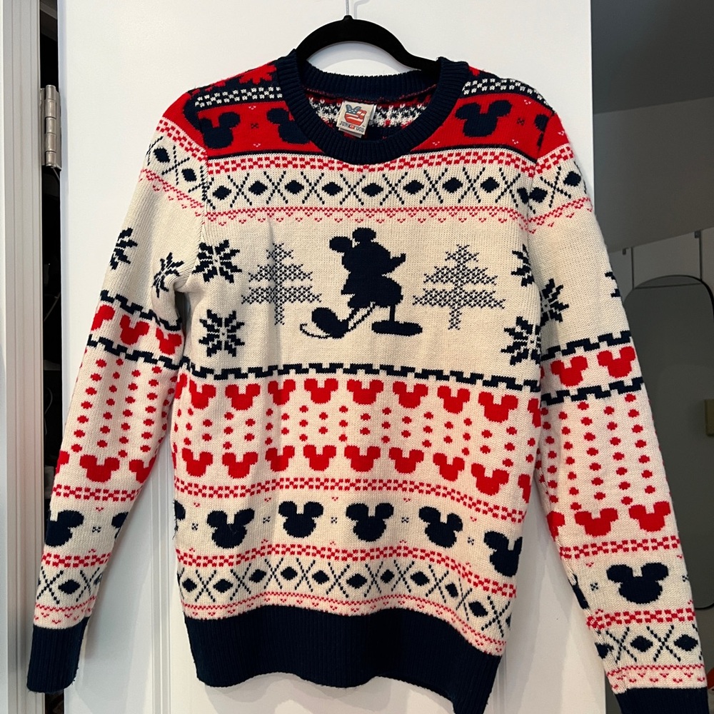 Mickey Mouse Red and Blue Crewneck Sweater